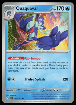 Quaquaval 052/191 Uncommon Surging Sparks Pokemon Near Mint - Image 1