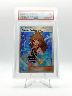 2019 POKEMON UNBROKEN BONDS GREEN'S EXPLORATION FULL ART 209/214 PSA 9 - Image 1