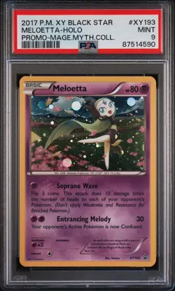 POKEMON 2017 XY Promo Mythical Collection MELOETTA Holo #XY193 PSA 9 Mint - Image 1