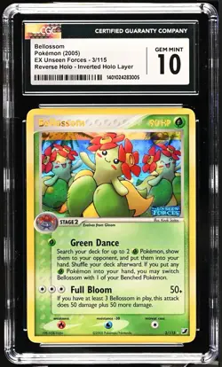 Pokemon TCG Bellossom EX Unseen Forces 3/115 Reverse Inverted Holo CGC 10 STAMP - Image 1