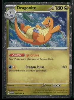 Pokemon Dragonite (Cosmos Holo) Rare 149/165 MEW 151 NM - Image 1