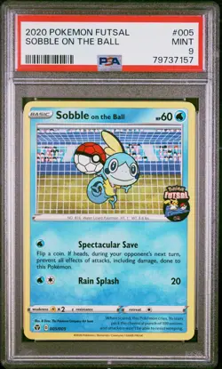 2020 Pokemon TCG—Sobble On The Ball #005 Futsal—Promo Regular PSA 9 - Image 1