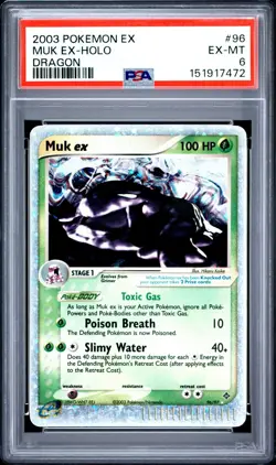 2003 Pokemon EX Muk 96/97 Holo Dragon PSA 6 EX-MT - Image 1
