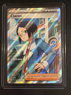 Cheren 258/217 Full Art Trainer Ultra Rare Holo Ascended Heroes Pokemon TCG - Image 1