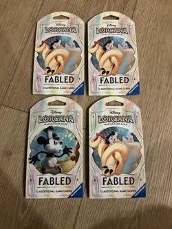 4x Fabled Sleeved Booster Packs New Sealed Disney Lorcana English - Image 1