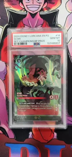 Disney Lorcana Scar - Heartless Hunter Enchanted Graded PSA 10 Store Champ 14/P2 - Image 1