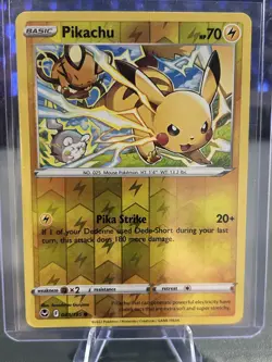 Pikachu 049/195 NM Reverse Holo Silver Tempest Pokemon Card mouse foil 49/195 - Image 1