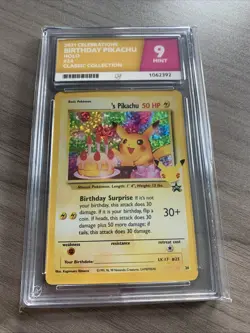 ACE 9 Birthday Pikachu 24 Celebrations Classic Holo Pokemon Card - Mint Graded - Image 1