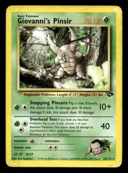 Pokemon Card Gym Challenge Giovanni's Pinsir 24/132 Rare - Image 1