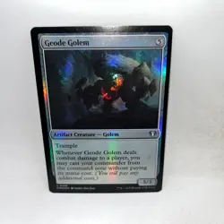Geode Golem 386 Uncommon Commander Masters Magic: The Gathering Foil LP - Image 1