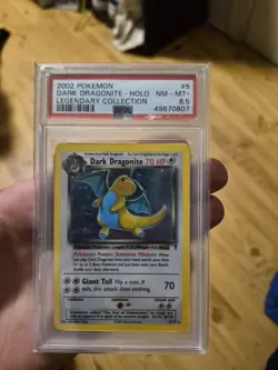 2002 POKEMON LEGENDARY COLLECTION Dark Dragonite Holo 5/110 PSA 8.5 - Image 1