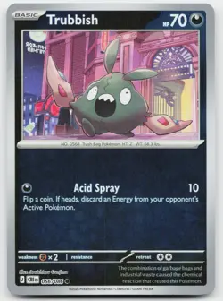 Trubbish 056/086 Common ME04: Chaos Rising Pokemon Reverse Holo Near Mint - Image 1