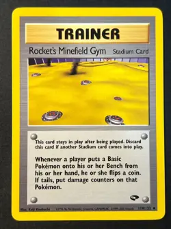 Rocket's Minefield Gym 119/132 Gym Challenge Pokemon Card Near Mint - Image 1