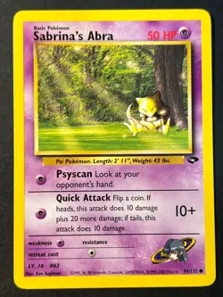 Sabrina's Abra 94/132 Gym Challenge Common - Pokemon Card Near Mint - Image 1