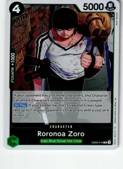 Roronoa Zoro EB02-019 Rare Extra Booster: Anime 25th Collection One Piece LP - Image 1