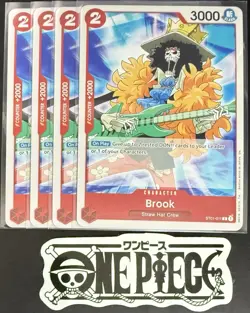 4x One Piece ST01-011 C Brook - ENG - Regular - Playset - TCG - NM/M - Image 1