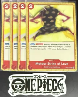 4x One Piece OP06-017 C Meteor-Strike of Love - English - Regular - Playset-NM/M - Image 1