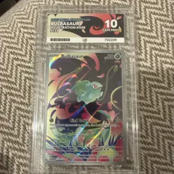 Pokemon TCG Bulbasaur Mega Evolution Illustration Rare Card 133/132 ACE 10 Gem M - Image 1