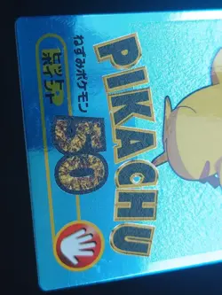 Pikachu Blue Metallic Pokemon Meiji Get Card Vintage Nintendo Bandai Japanese - Image 5