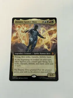 Cosmic Spider-Man Borderless Foil MTG Magic The Gathering IN HAND - Image 1