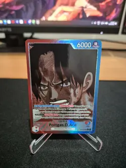 One Piece TCG Portgas D Ace OP13-002 Alt Art Leader English NM - Image 1