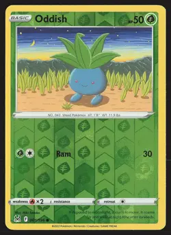 SWSH11: Lost Origin Oddish #001/196 Reverse Holo Pokemon Card - Image 1