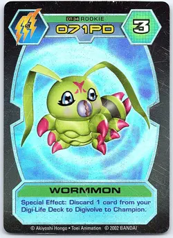 Digimon D-Tector Card Game Wormmon Foil DT-34 HP - Image 1