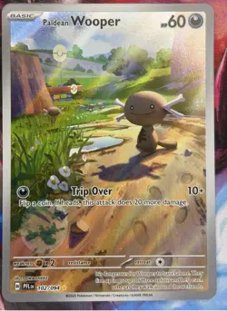 Pokemon TCG Paldean Wooper 102/094 Phantasmal Flames Shiny Rare Holo ENG 60HP - Image 1
