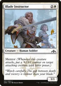 Blade Instructor 1 GRN MTG White Human Soldier Mentor Common Boros 2018 EN - Image 1