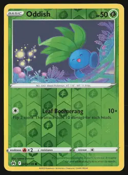 SWSH: Crown Zenith Oddish #001/159 Reverse Holo Pokemon Card - Image 1