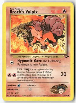Brock's Vulpix 37/132 Uncommon Gym Challenge Pokemon Unlimited MP - Image 1