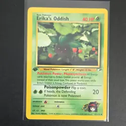 Pokemon TCG Erika's Oddish 47/132 Gym Heroes Basic 40HP Uncommon 1st Edition - Image 1