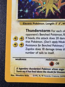 Zapdos 15/62 Fossil Pokemon Card Corrected Holo Foil Rare MP - Image 5