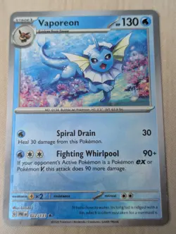 Pokemon Prismatic Evolutions Vaporeon Master Ball Holo 022/131 NM - Image 2