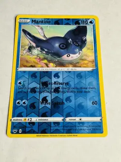Mantine 052 Reverse Holo 202 UC Sword & Shield Pokemon NM - Image 1