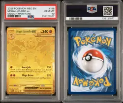 2025 Pokemon Mega Evolution Lucario ex Hyper Rare #188/132 PSA 10 GEM MINT - Image 3