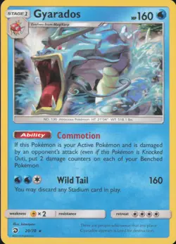 Gyarados 20/70 Holo Rare Dragon Majesty Pokemon Holo Moderately Played - Image 1