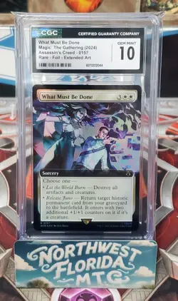 MTG- CGC Gem Mint 10 - Assassin's Creed - What Must Be Done (Foil) Extended Art - Image 1