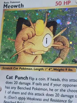 Pokemon TCG Meowth 10 GB Games WoTC Black Star Holo Promo - Image 2