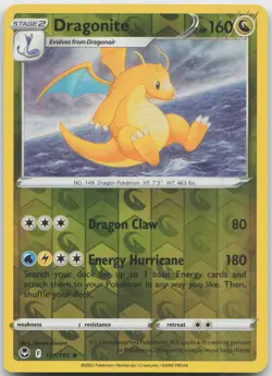 Dragonite 131/195 Holo Rare Silver Tempest Pokemon Reverse Holo Near Mint - Image 1