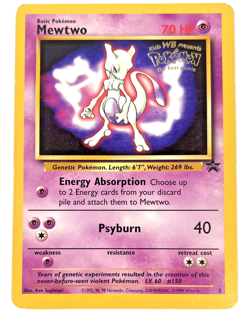 Pokemon WoTC - Mewtwo - The First Movie Black Star Promo - LP - 3 Stamped - Image 1