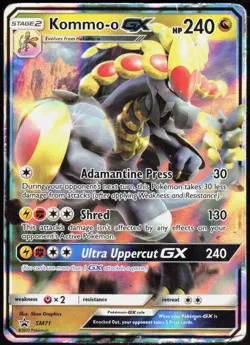 Kommo-o GX - SM71 Holo Promo Sun & Moon Promo Pokemon Holo Damaged - Image 1