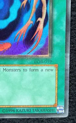 YuGiOh! FADED Polymerization Legend of Blue Eyes Unlimited Super Rare LOB-059 NM - Image 5