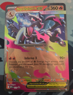 Pokemon TCG Mega Charizard X EX Mega Evolutions Promo Holo Rare EX English - Image 1