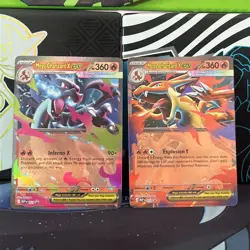 NM Pokemon TCG Mega Charizard ex X MEP 029 and Y MEP 030 Black Star Promo Bundle - Image 1