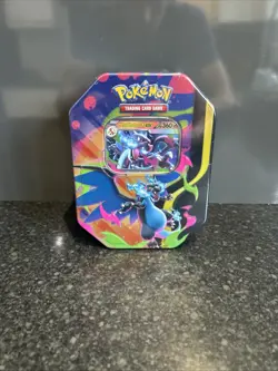 Pokemon TCG Mega Charizard X EX Metal Tin 60ct w/ Promo Card & Booster Packs - Image 1
