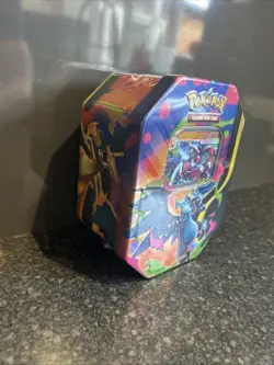 Pokemon TCG Mega Charizard X EX Metal Tin 60ct w/ Promo Card & Booster Packs - Image 2