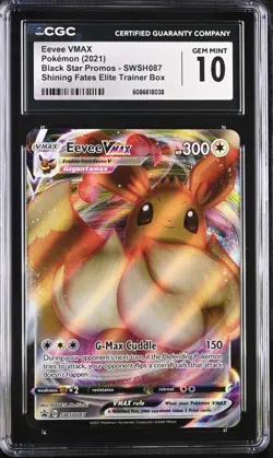 Eevee VMAX Black Star Promo SWSH087 CGC 10 Gem Mint 2021 Pokemon - Image 1