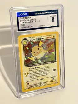Dark Raichu Holo Pokemon TCG Card 83/82 Secret Rare, CGC 8 - Team Rocket (2000) - Image 2