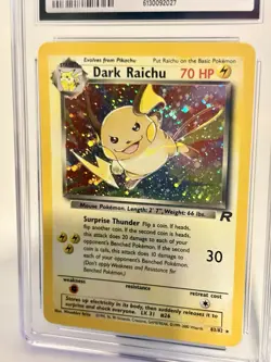 Dark Raichu Holo Pokemon TCG Card 83/82 Secret Rare, CGC 8 - Team Rocket (2000) - Image 3